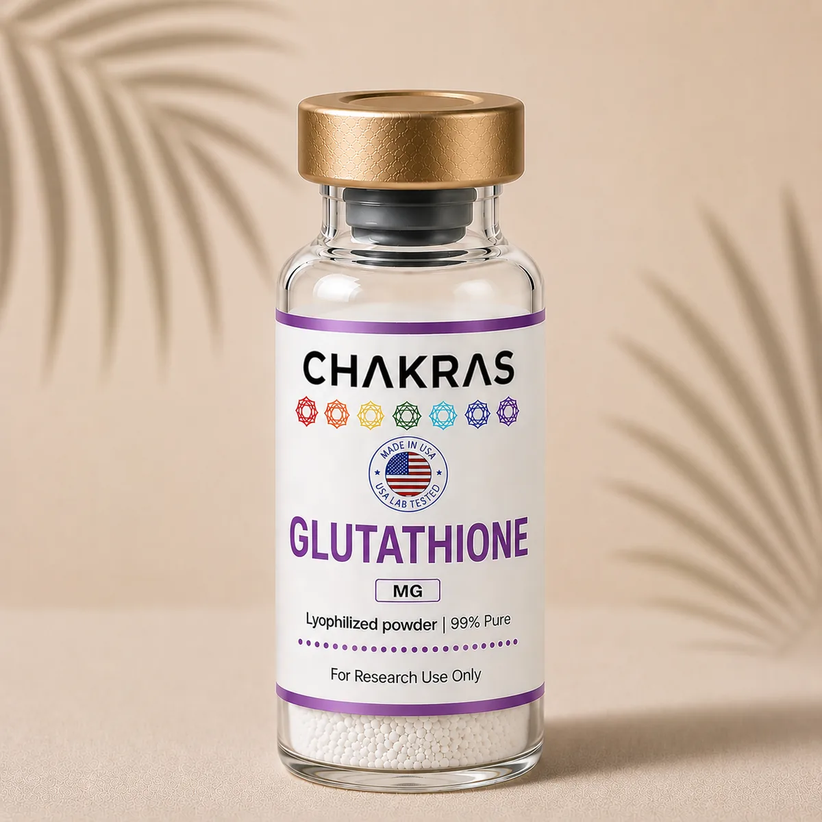Glutathione (GSH) research peptide vial