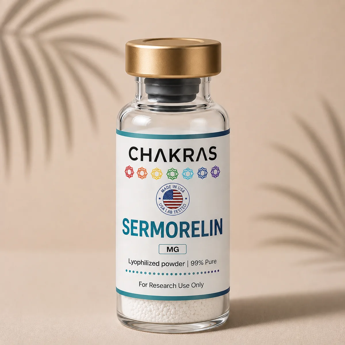Sermorelin research peptide vial